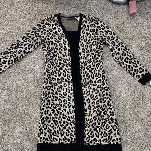 Leopard Print Open Front dress cardigan.
